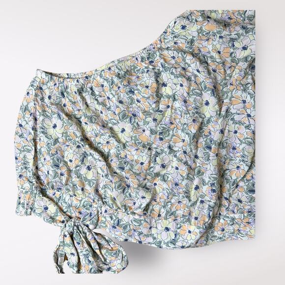 American Eagle Floral print One Shoulder Crop Top NWT Size L‎ - Picture 4 of 9